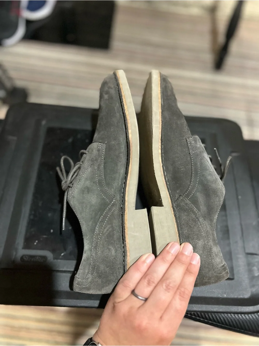 John Varvatos Star USA Sid Eva Suede Derby Gray Men Size 11.5 M